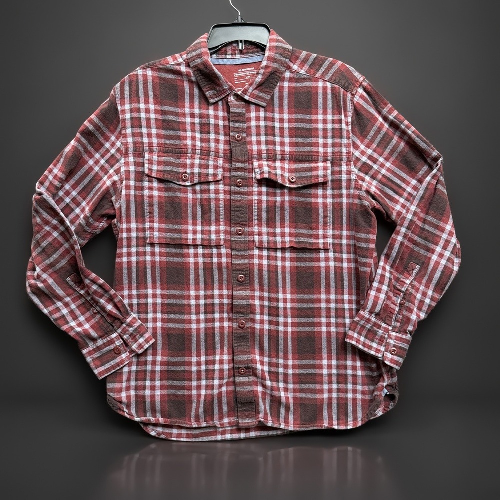 REI Cooperative Flannel Shirt Mens Large Red Plaid Cotton Button Up Gorpcore